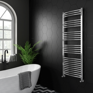 Toreno Heated Towel Rail – Chrome – 600 x 1600mm – Curved Bars