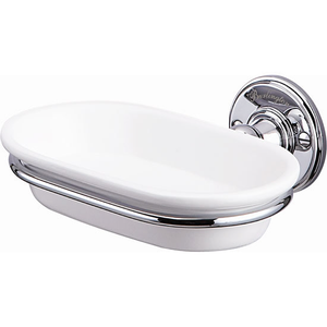 Burlington Ceramic Soap Dish with Chrome Holder