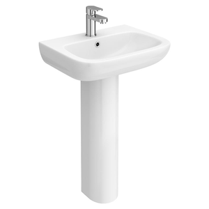 Nuie Renoir Compact Basin & Full Pedestal - 1 Tap Hole 450mm Basin