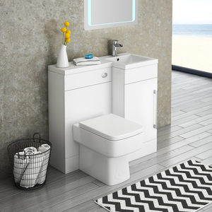 Valencia 900mm Combination Bathroom Suite Unit + Square Toilet Right Hand