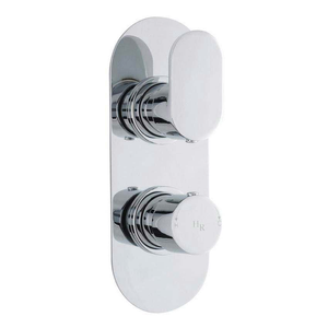 Hudson Reed Reign Twin Concealed Thermostatic Shower Valve - Round Plate