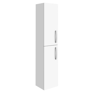 Brooklyn Wall Hung 2-Door Tall Storage Cabinet - Gloss White