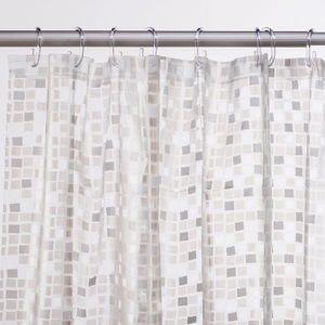 Croydex Silver Mosaic PVC Shower Curtain W1800 x H1800mm