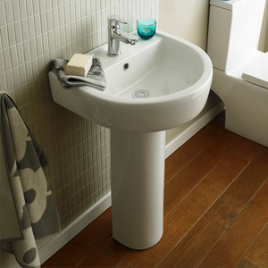 Bianco Round Basin 1TH with Full Pedestal 420mm Basin