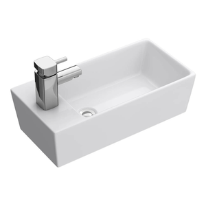 Nuie Compact Rectangular Counter Top Ceramic Basin