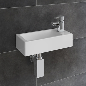 Rondo Wall Hung Small Cloakroom Basin Package Right Hand Option