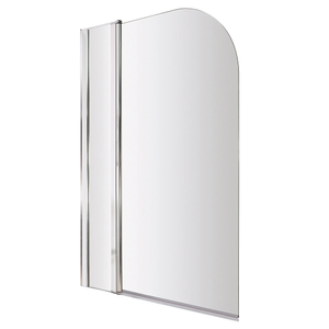 1400 Hinged Straight Curved Top Bath Screen + Fixed Panel