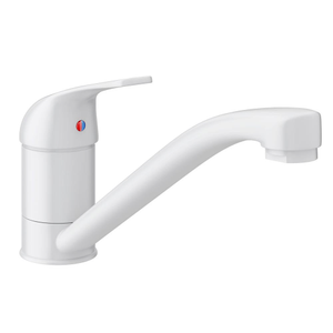 Bower Neptune White Single Lever Kitchen Sink Mixer Tap with Swivel Spout