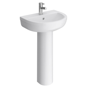 Metro Modern Basin with Full Pedestal (1 Tap Hole) 555mm Basin