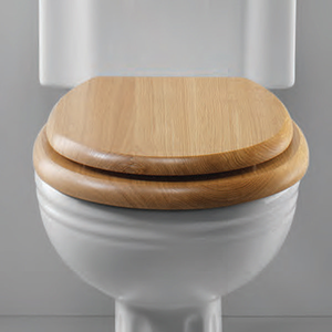 Silverdale Traditional Luxury Light Oak Wooden Toilet Seat Chrome Hinges