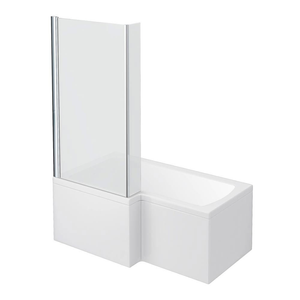 Milan Shower Bath - 1500mm L Shaped with Screen + Panel Left Hand Option