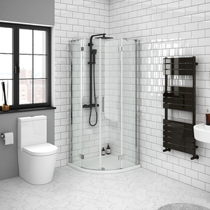 Apollo 800x800mm Frameless Double Door Quadrant Enclosure (inc. Tray + Waste)