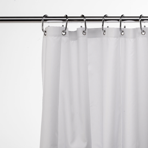 Croydex Plain White Textile Shower Curtain W1800 x H1800mm