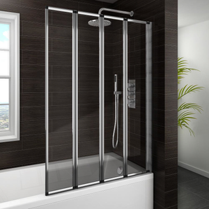 Haro Folding Bath Screen (900mm Wide - 4 Fold Concertina)