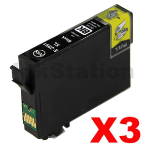 3 x Compatible for Epson 29XL (C13T29914010) Black High Yield Inkjet Cartridge - 470 pages