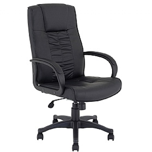 Black Turin Leather Faced Executive Office Chair