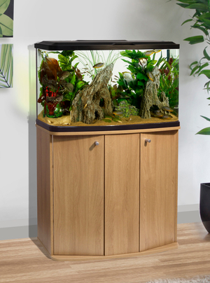 Marina Vue 87 Aquarium And Cabinet Set in Oak