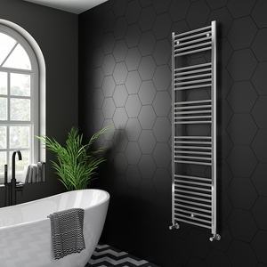 Toreno Heated Towel Rail - Chrome - 500 x 1800mm - Straight Bars