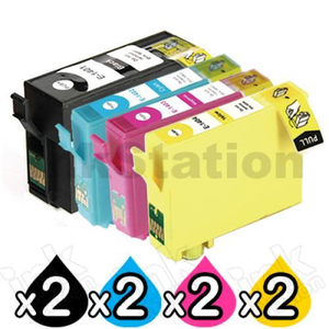 8 Pack Compatible for Epson 140 (T1401-T1404) High Yield Inkjet Cartridges [2BK,2C,2M,2Y]