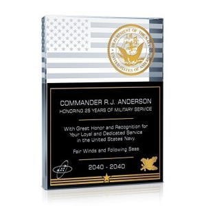 Flag Navy Service Award Plaque