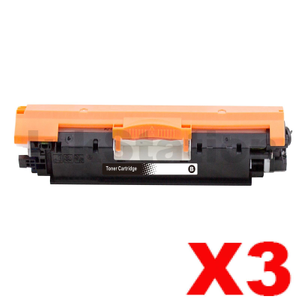 3 x HP CF350A (130A) Compatible Black Toner Cartridge - 1,300 Pages
