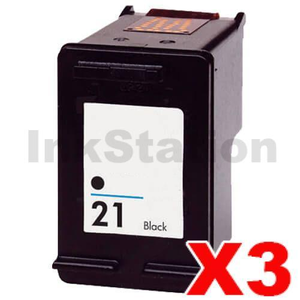 3 x HP 21XL Compatible Black High Yield Inkjet Cartridge C9351CA - 475 Pages