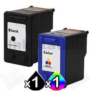 2 Pack HP 60XL Compatible Inkjet Cartridges CC641WA + CC644WA [1BK,1CL]
