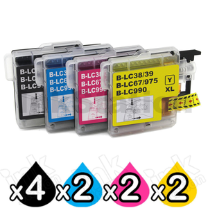 10 Pack Compatible Brother LC-67 Ink Combo [4BK,2C,2M,2Y]