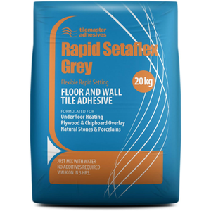 20kg Adhesive Rapid Setaflex for Floor & Wall Tile - Grey - Tilemaster Adhesives