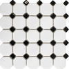Black Octagon Mosaic Tiles