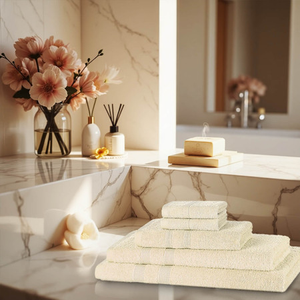 5 Piece 500GSM Towel Bale Sets - 2 Face Cloths, 1 Hand Towel, 1 Bath Towel, 1 Bath Sheet