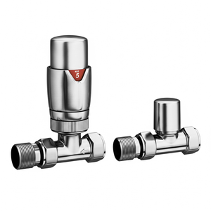 Monza Chrome Straight Thermostatic Radiator Valves - Energy Saving