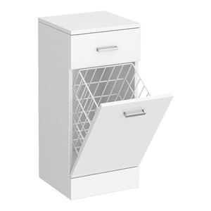 Cove 350 x 330mm White Laundry Basket with Chrome Handles