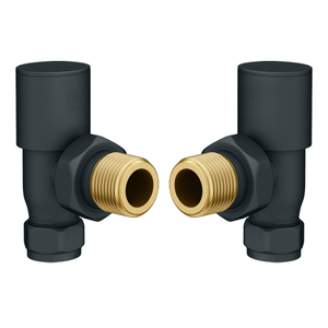 Arezzo Modern Angled Radiator Valves - Anthracite