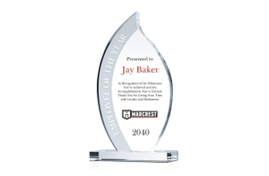 Crystal Flame Employee of the Year Award Plaque