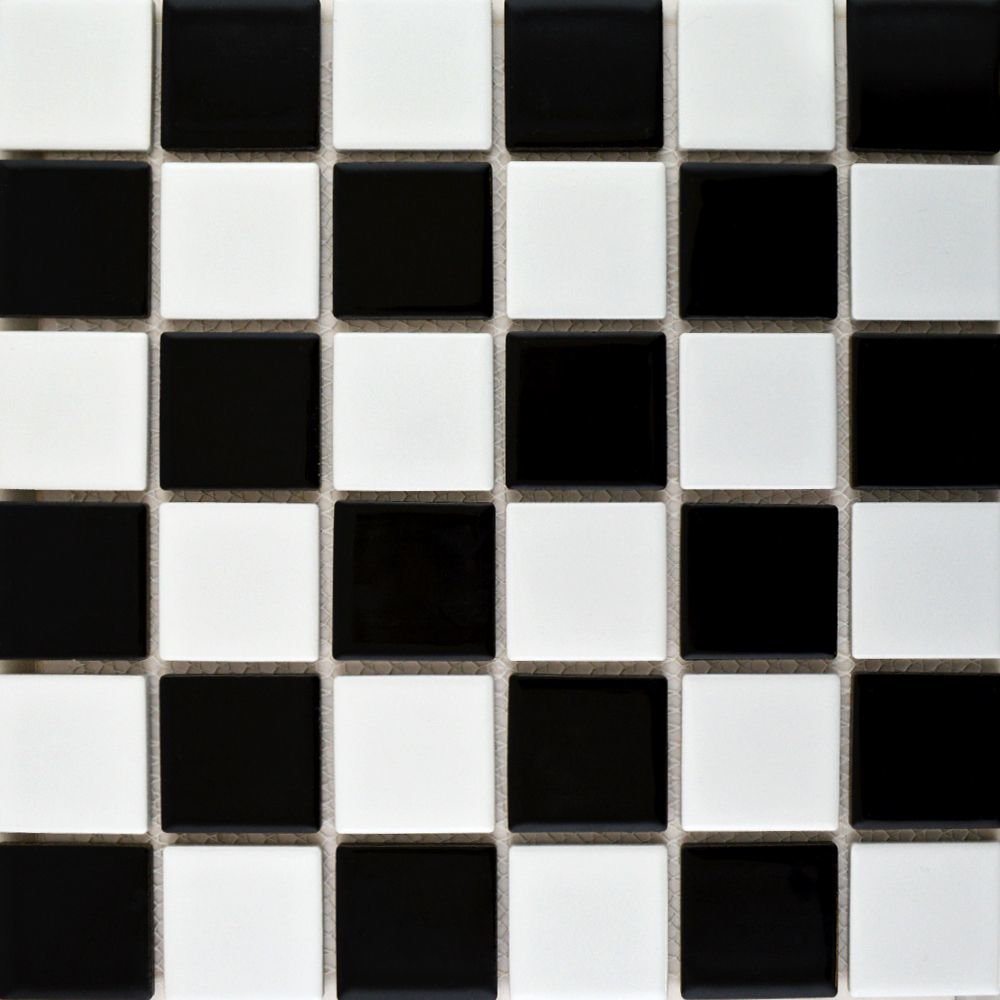 Large Chequer Mosaic Gloss Tiles