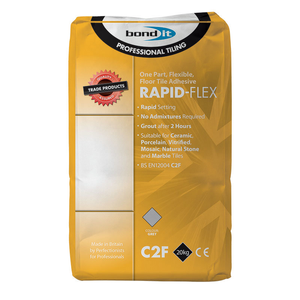BOND IT Rapid-Flex Flexible Rapid Setting Wall & Floor Tile Adhesive 20kg - Grey