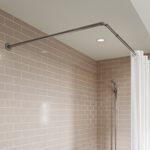 Croydex L Shaped Telescopic Shower Cubicle Rod - Chrome