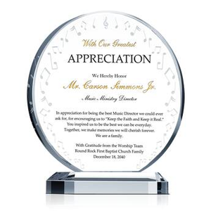 Music Ministry Appreciation Plaque