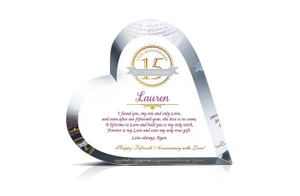 Crystal Heart 15th Anniversary Gift