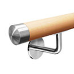 Beech (Lacq) Wooden Handrail, Angle Plate Bracket