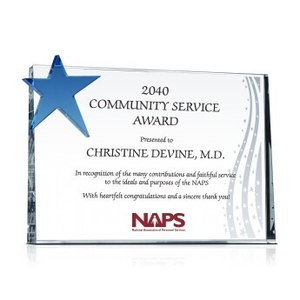 Star Community Service Award Plaque