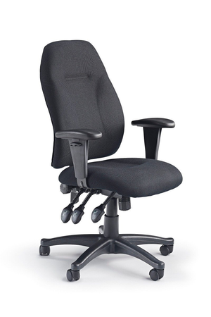 Ergonomic High Backed Operators Chair With Adjustable Arms