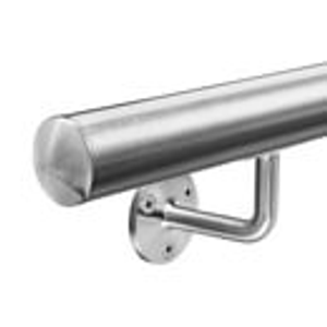 Stainless Steel Handrail, Tubular, Angle Plate Bracket