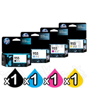 4 Pack HP 955 Genuine Standard Inkjet Combo L0S51AA - L0S60AA [1BK,1C,1M,1Y]