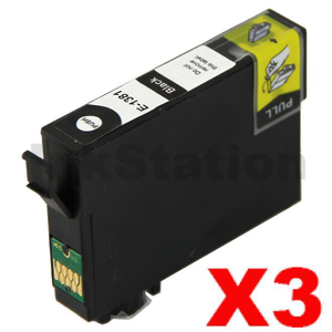 3 x Compatible for Epson 138 T1381 Black Ink Cartridge (C13T138192)