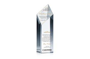 Diamond Tower Crystal Retirement Award Plaque