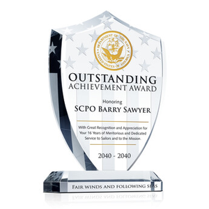 Navy Shield Recognition Award Plaque