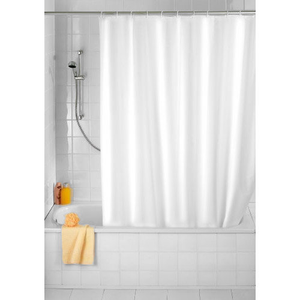 Wenko Plain White Polyester Shower Curtain - W1200 x H2000mm