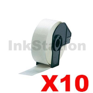 10 x Compatible Brother DK-11201 Black Text on White 29mm x 90mm Die-Cut Paper Label Roll - 400 labels per roll